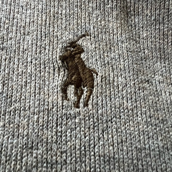 VTG Ralph Lauren polo hooded jacket XL full zip brown 100% cotton knit sweater - Picture 11 of 15